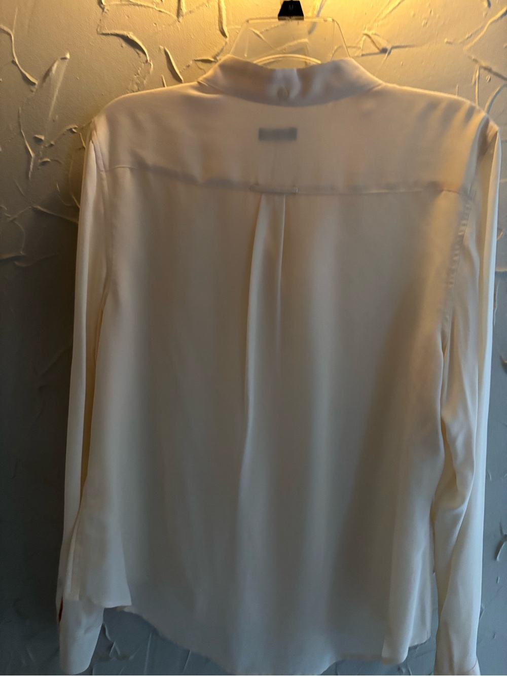 Talbots Cream Long-Sleeve Silk-Feel Button Front Shirt - Picture 2 of 2